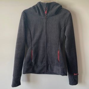 Bench Hooded Fleece Zip Jacket Grey and Coral size M